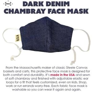 DARK DENIM COTTON FACE MASK
